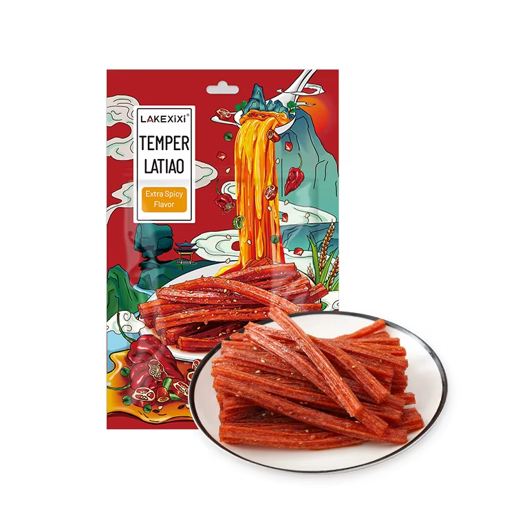 92g extra spicy latiao - HALAL ISO22000 certified, non-fried vacuum packaging, LAKEXIXI OEM snack