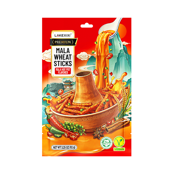 SPICY WHEAT SNACK STICKS — MALA HOT POT FLAVOR