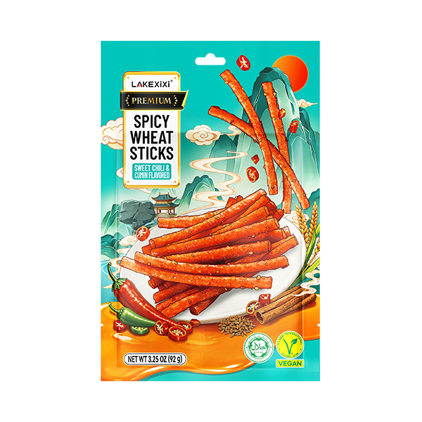 SPICY WHEAT SNACK STICKS — SWEET CHILI & CUMIN FLAVOR